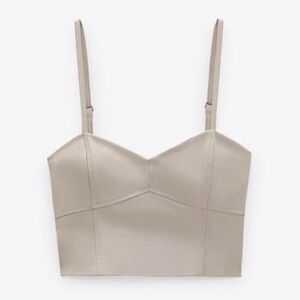 Zara Faux Leather Crop Top